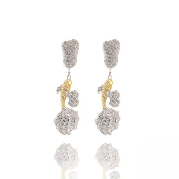 Gold Fish earrings Sahar BMD